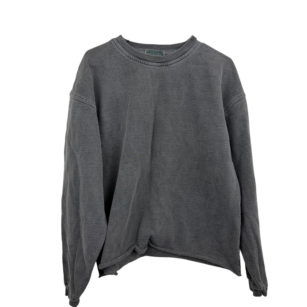 McIntosh & Seymour Sweatshirt Mens Large Gray Crewneck Raw Hem Made in USA Vtg